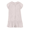 Terry Ruffle Swim Cover-Up in Macaroon pink with hood and zip front closure