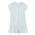 Terry Ruffle Swim Cover-Up in Fresh Air featuring a hooded design and plush knit fabric