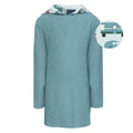 Terry pull-over after swim robe in Glacier color with camping trailer print