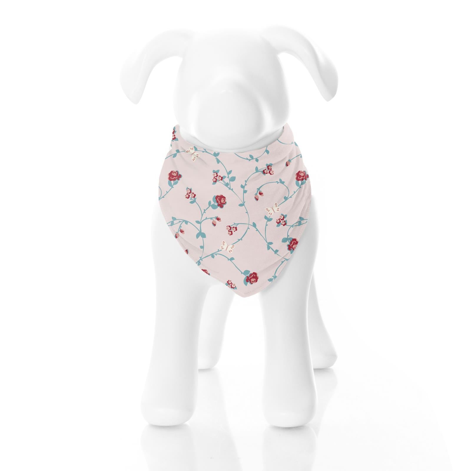 Print Dog Bandana in Macaroon Floral Vines