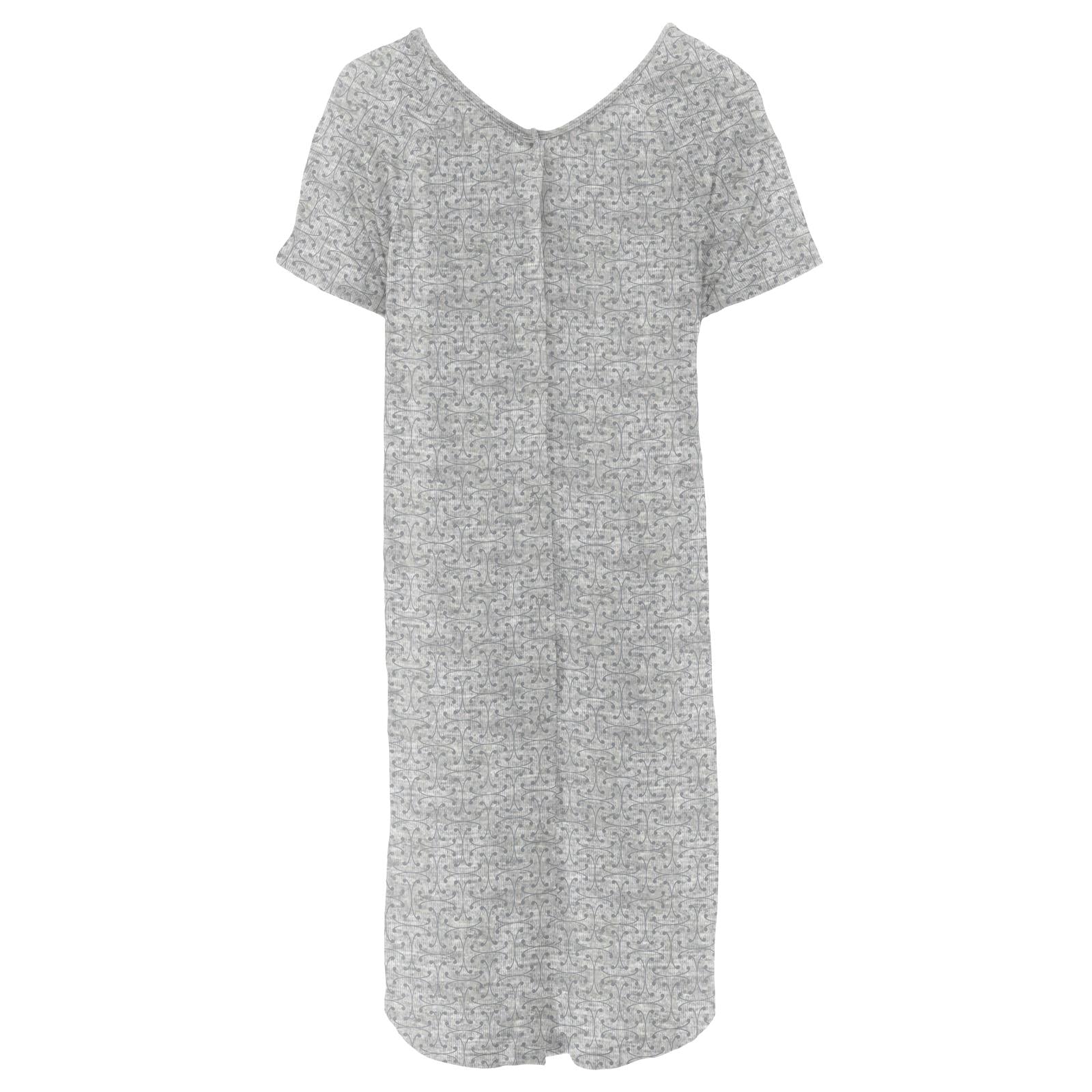 Women's Print Hospital Gown in Road Trip Lattice