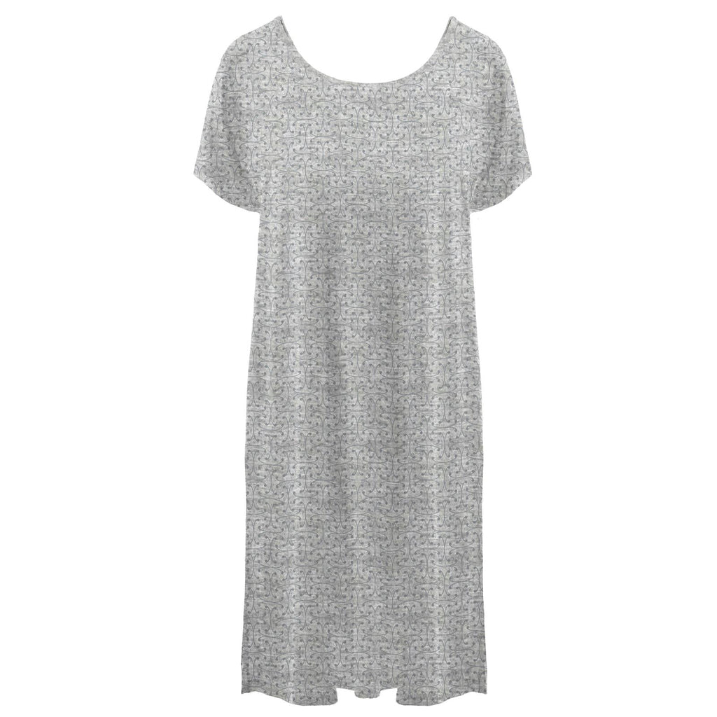 Women's Print Hospital Gown in Road Trip Lattice
