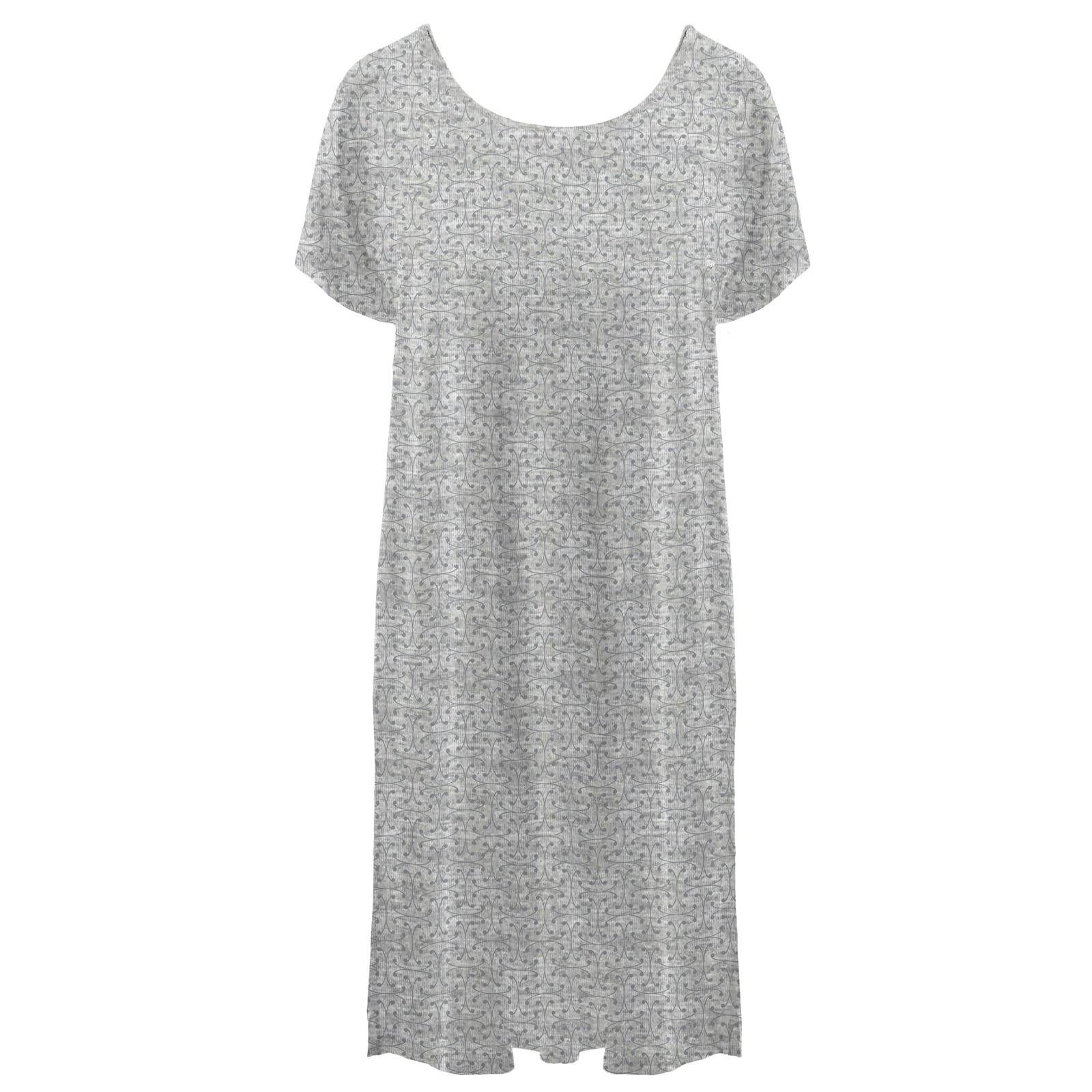 Women's Print Hospital Gown in Road Trip Lattice
