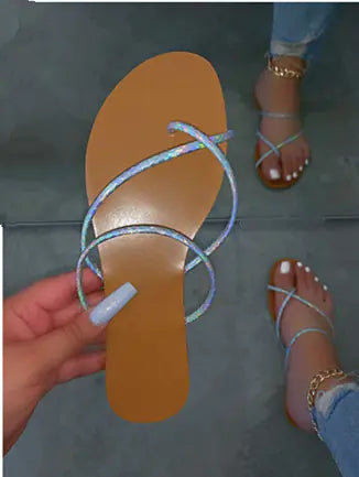 Women's Gold Strappy Flat Sandals for Summer Beach Wear - Image 18