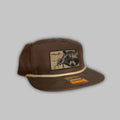 Unisex rope-style snapback hat in brown and tan colors