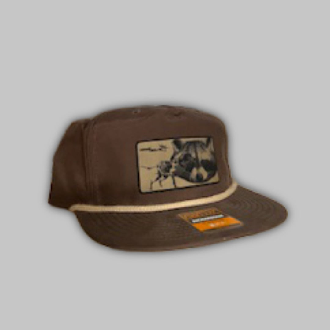 Unisex rope-style snapback hat in brown and tan colors