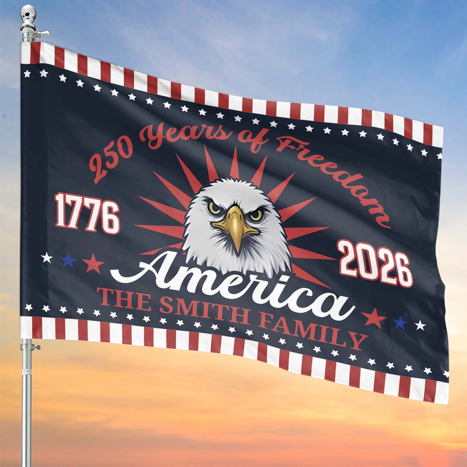 Personalized 250 Years Of Freedom American Flag | Happy 250th Birthday USA Flag | America 250th Anniversary Flag | Patriotic 4th Of July House Flag Garden Flag 682542