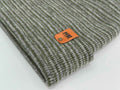 HAAKWEAR H-Stitch Contrast Cuffed Beanie – Gray/Green | Made in USA | Trending Designer Winter Hat 2025