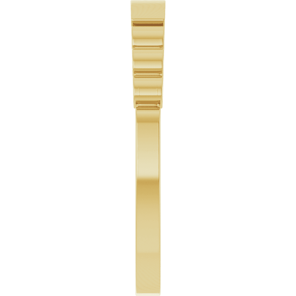 14K Gold Engravable Signet Ring with Contemporary Fluted Detail