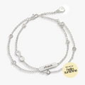 Mom Infinity double strand chain bracelet in mixed gold and silver tones