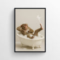 Monkey Animal Bathroom Tub Poster