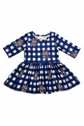 Montana State University Plaid Bobcat 3/4 Sleeve Twirl Bodysuit