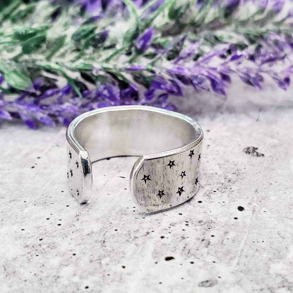 Moon Phases Celestial Silver Ring