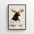 Moose Animal Bathroom Tub Poster