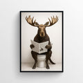 Moose Animal Bathroom Toilet Poster