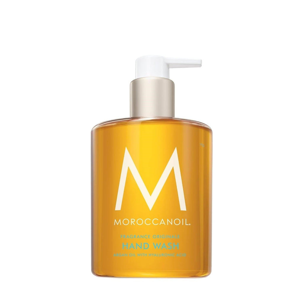 Moroccanoil Hand Wash 12.2 Oz bottle with pump in amber and gold packaging