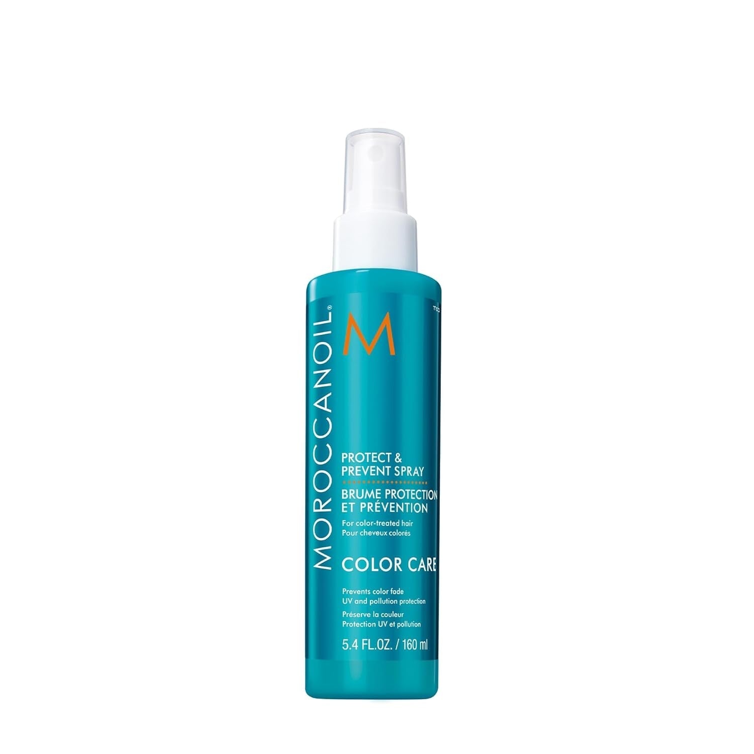 Moroccanoil Protect & Prevent Spray teal bottle for color-treated hair