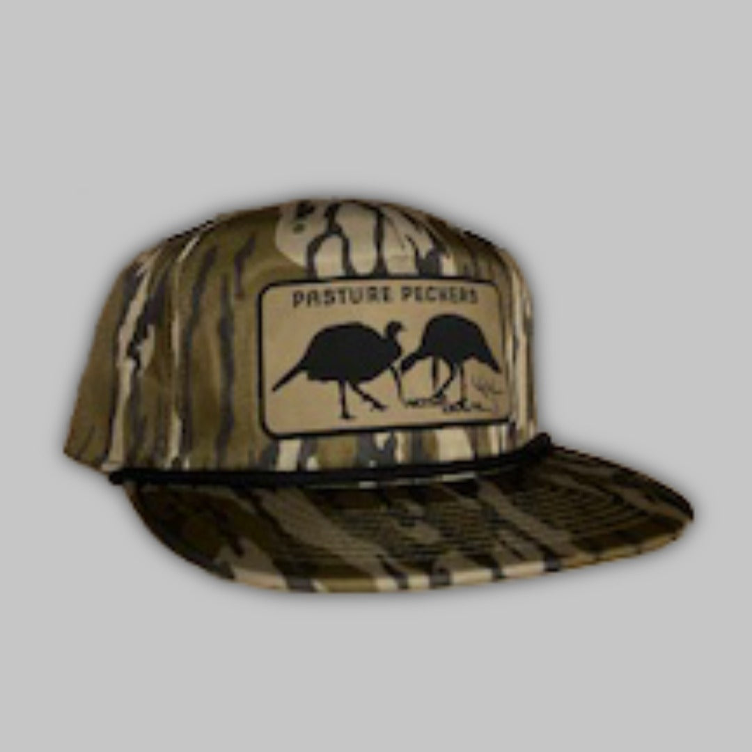 Pasture Peckers turkey themed hunting hat for outdoor enthusiasts