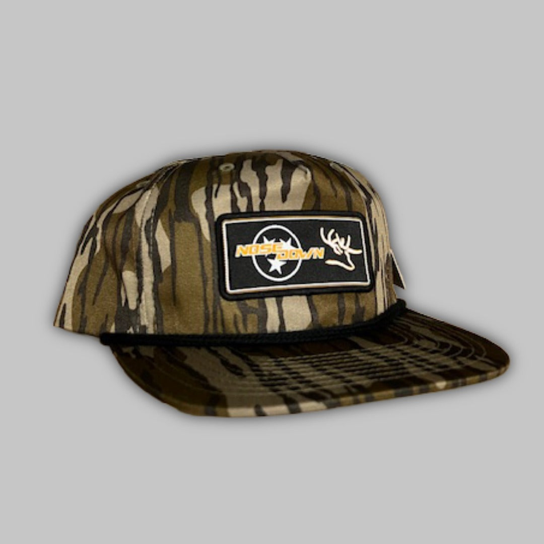 Tennessee Tri-Star hat in black and orange with woven rope detail on the brim