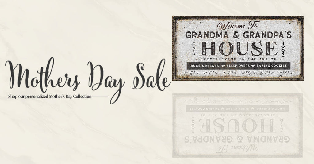 Personalized Grandma and Grandpa House Canvas Sign Gift
