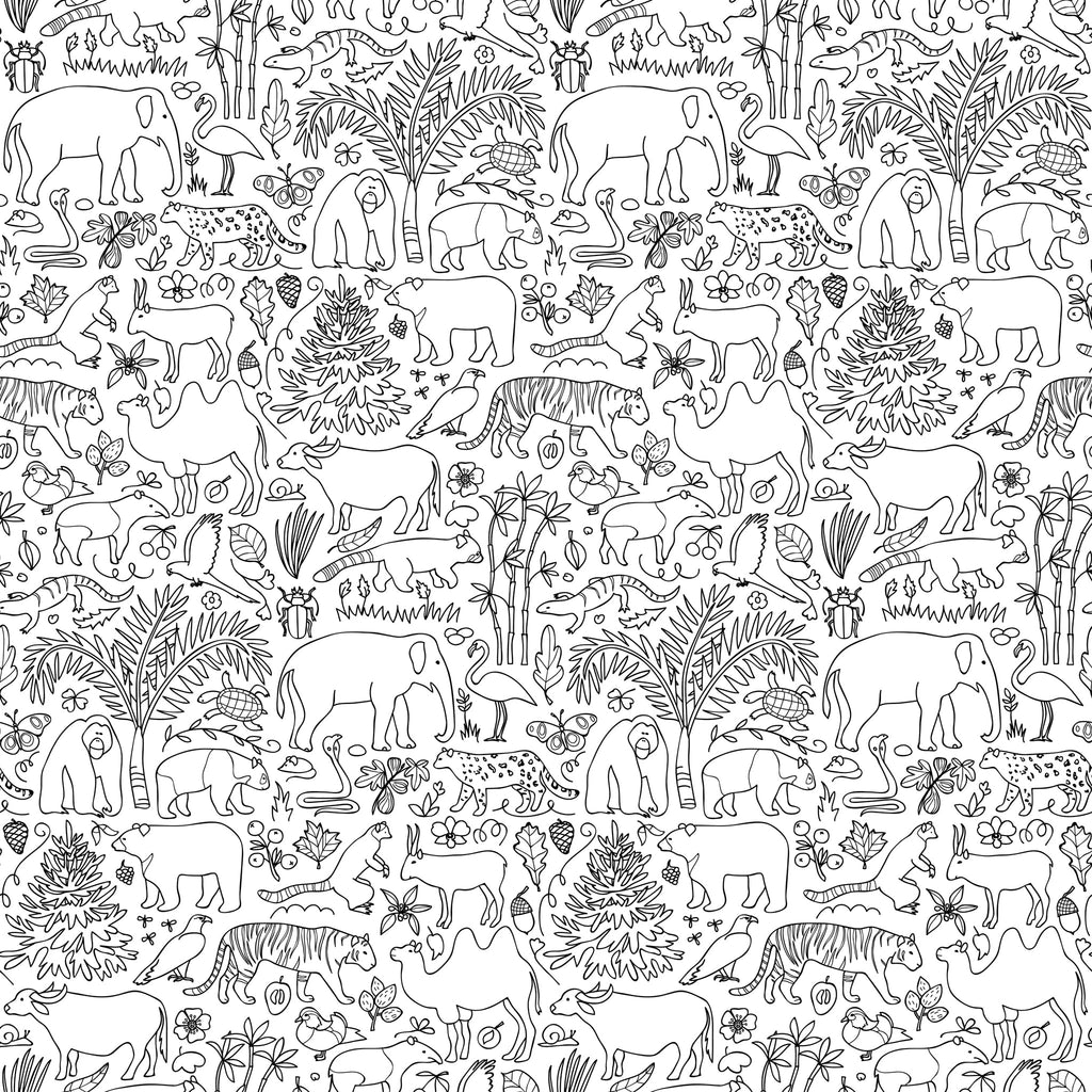 Mowgli Wallpaper in White and Black