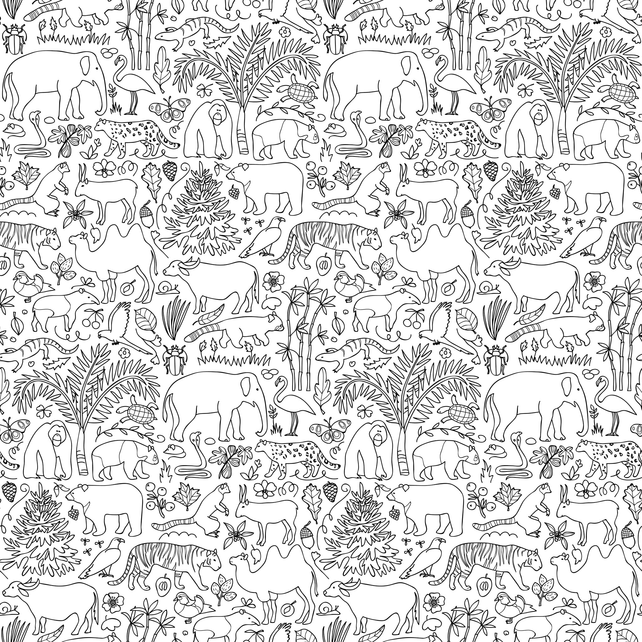 Mowgli Wallpaper in White and Black