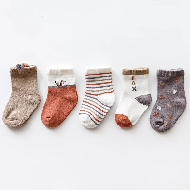 Organic Cotton Kids' Socks - Fox Design for Toddlers