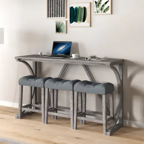 Bar Table Set With Power Socket, Bar Table And Chair Set For Living Room, Dining Room, Games Room