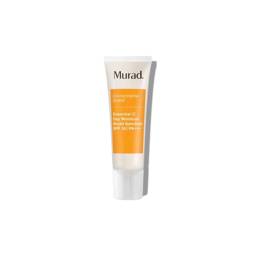 Murad Essential-C Day Moisture SPF 30 cream in orange and white tube packaging.