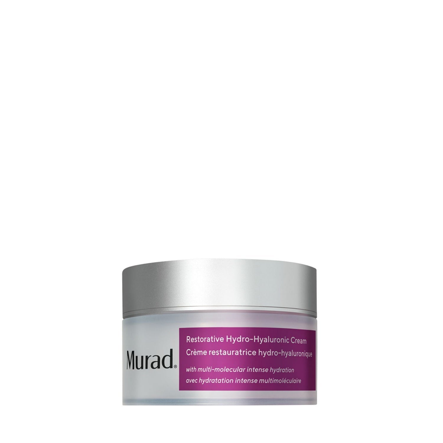 A 1.7 Oz jar of Restorative Hydro-Hyaluronic Moisture Cream for deep skin hydration.