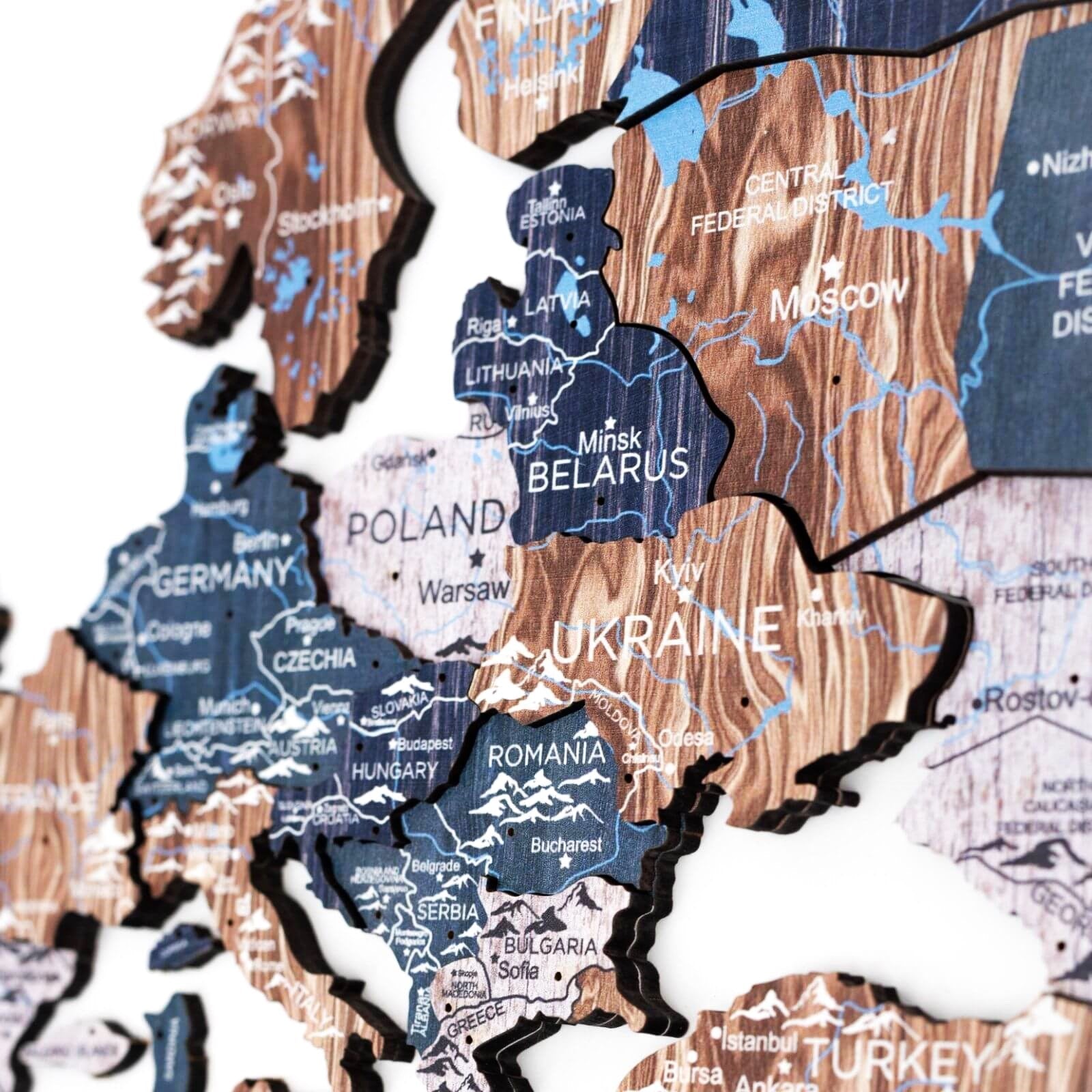 3D Wooden World Map Mystery Modern Travel-Inspired Wall Art
