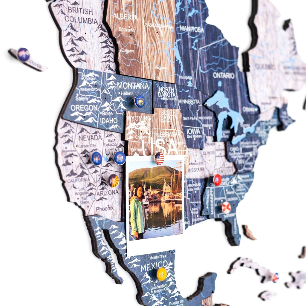 3D Wooden World Map Mystery Modern Travel-Inspired Wall Art