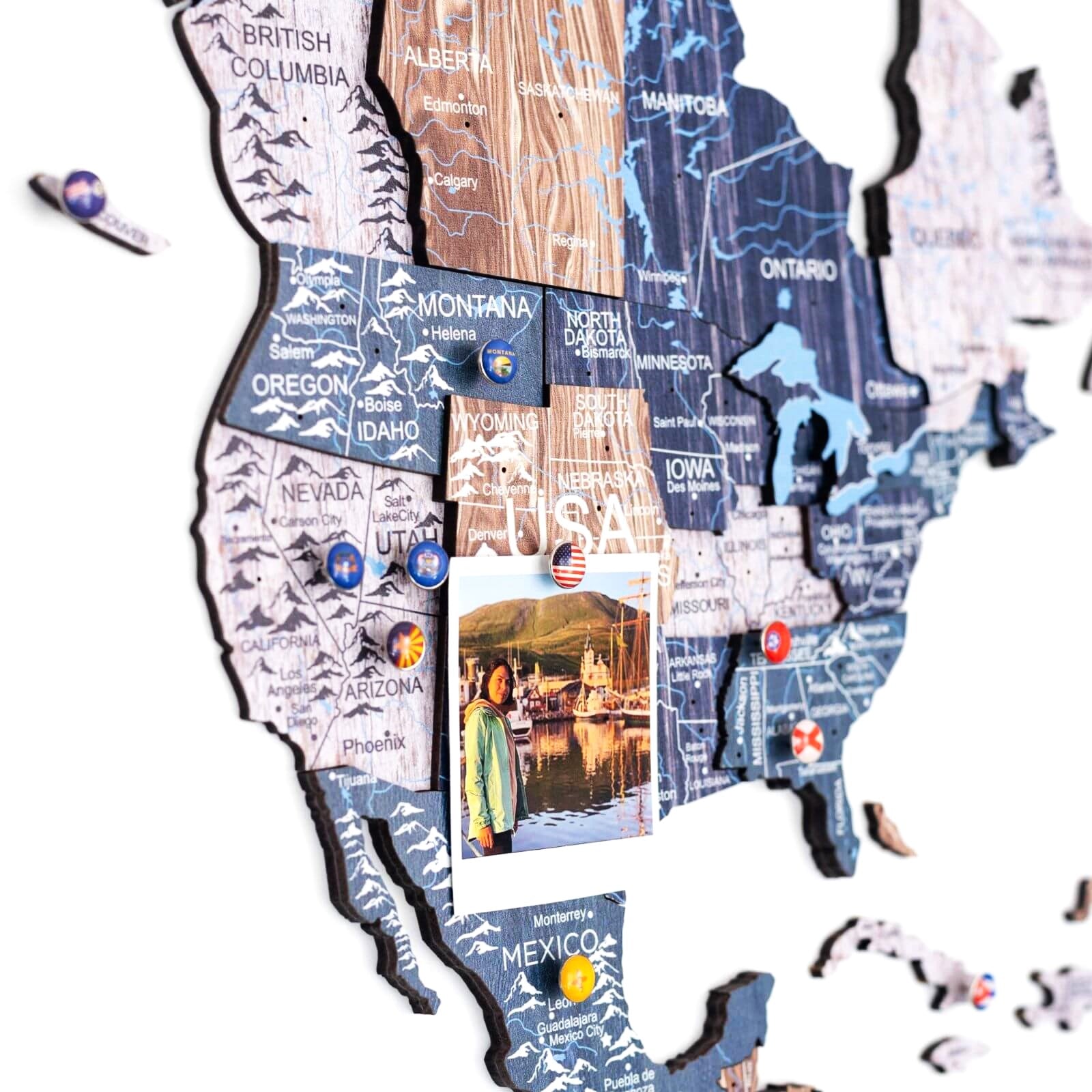 3D Wooden World Map Mystery Modern Travel-Inspired Wall Art