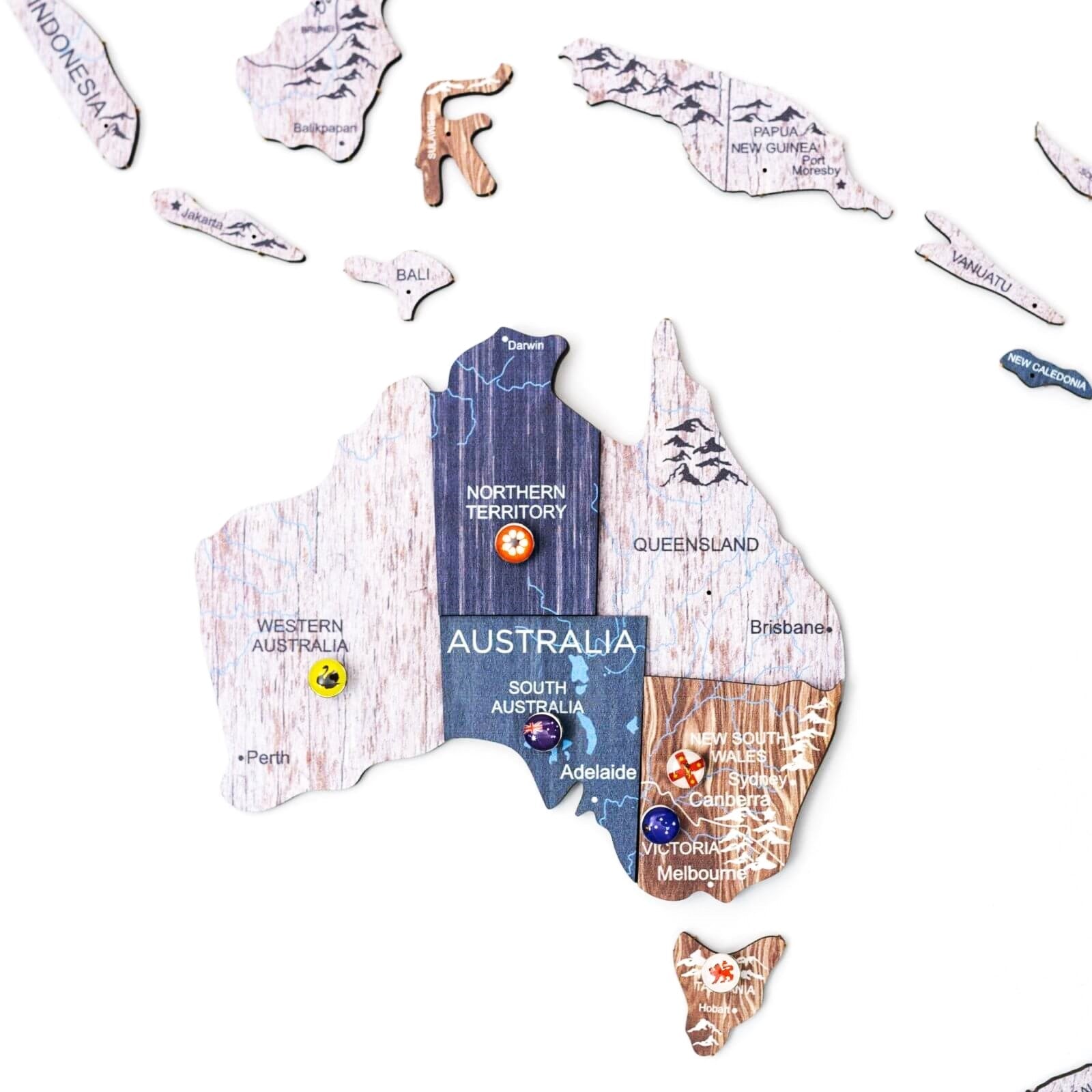 3D Wooden World Map Mystery Modern Travel-Inspired Wall Art