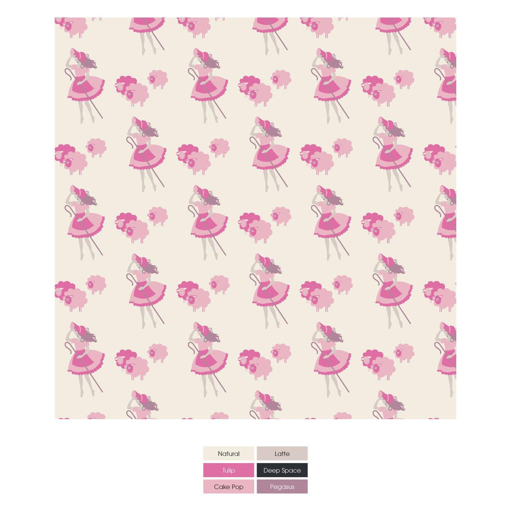 Print Coverall with 2 Way Zipper in Natural Little Bo Peep