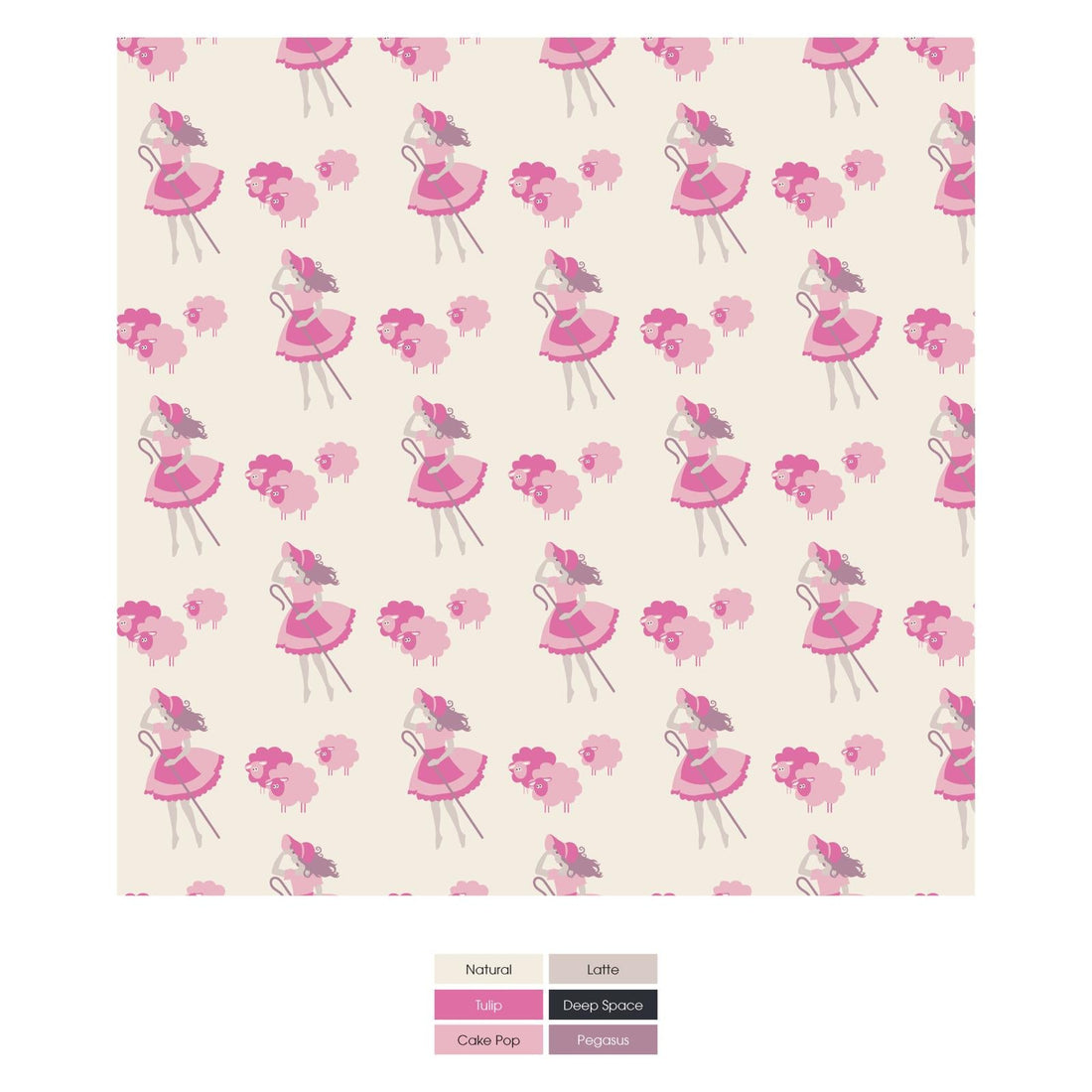 Print Coverall with 2 Way Zipper in Natural Little Bo Peep
