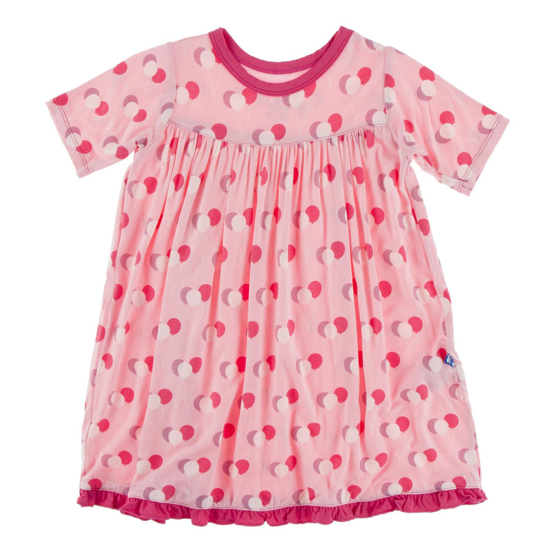 Print Short Sleeve Swing Dress in Lotus Birthday