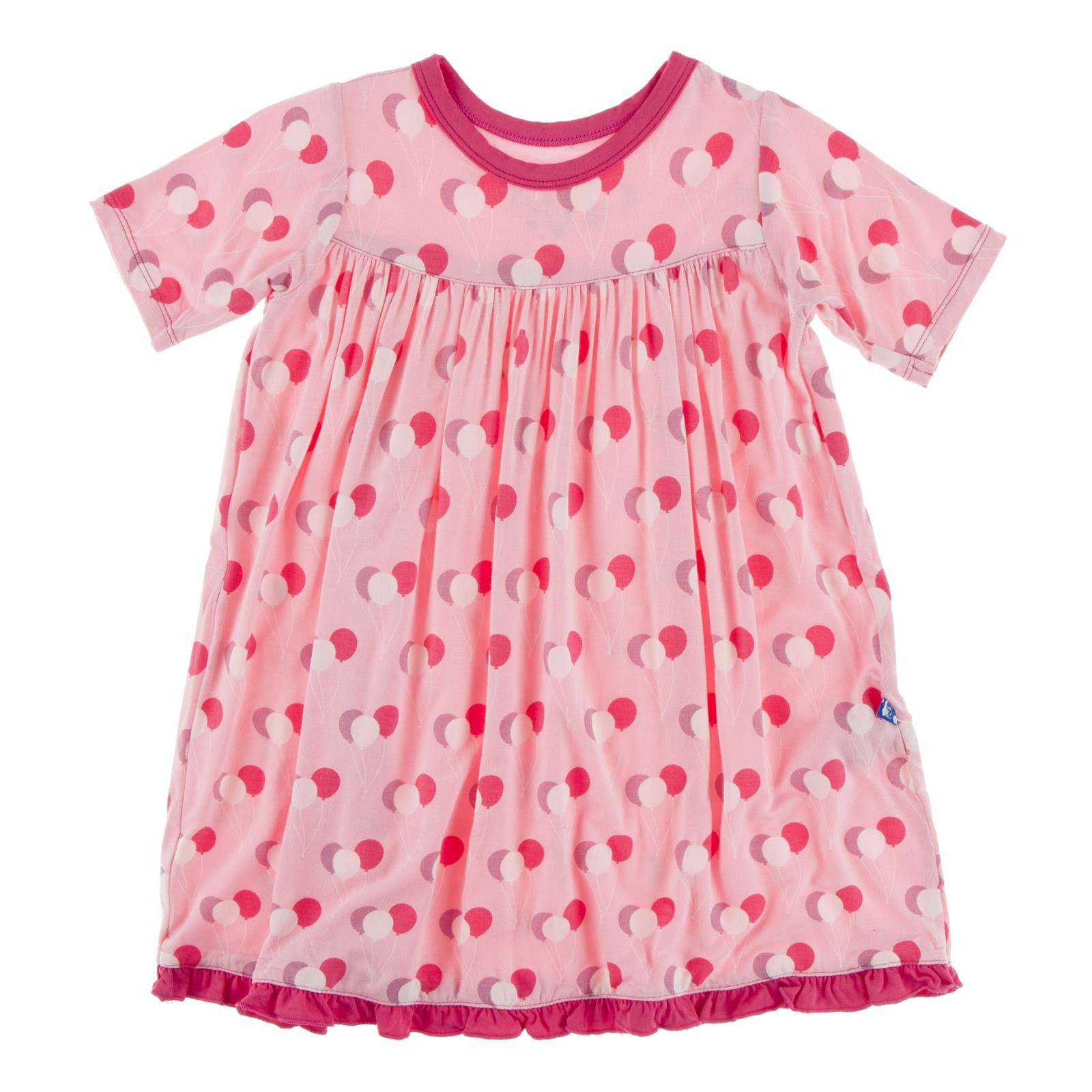 Print Short Sleeve Swing Dress in Lotus Birthday