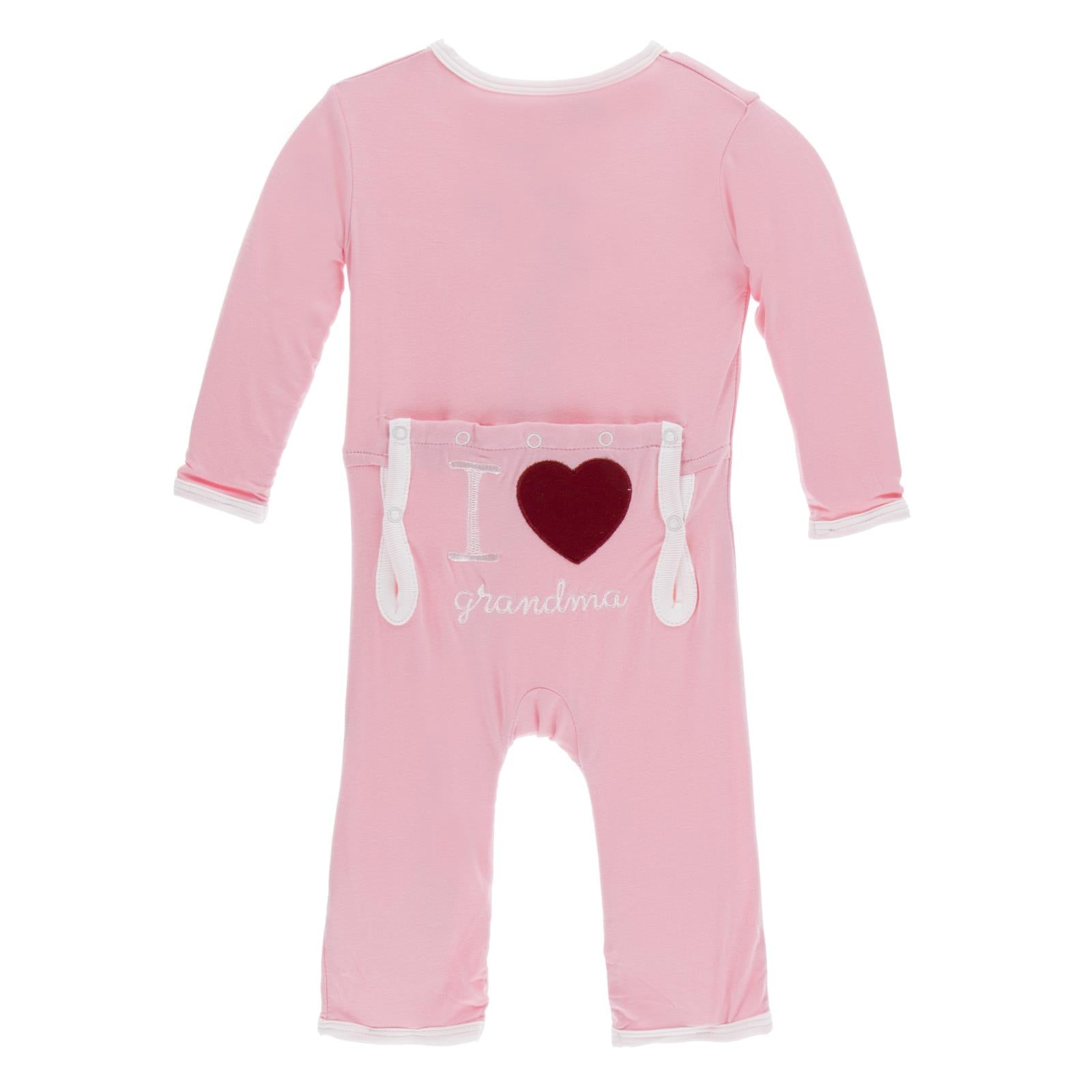 Applique Coverall with Zipper in Lotus I Love Grandma