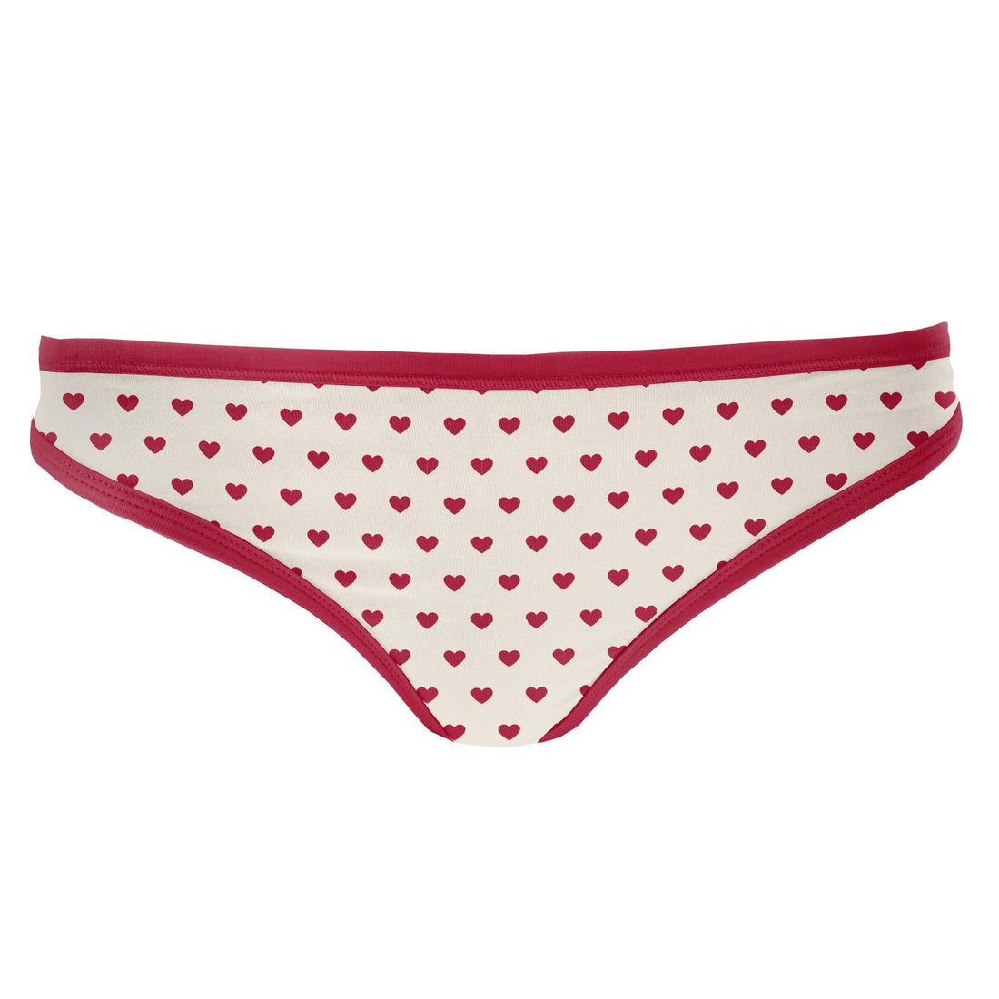 Women's Classic Thong Underwear in Natural Hearts Print - Image 2