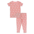 Print Short Sleeve Pajama Set in Blush Stork