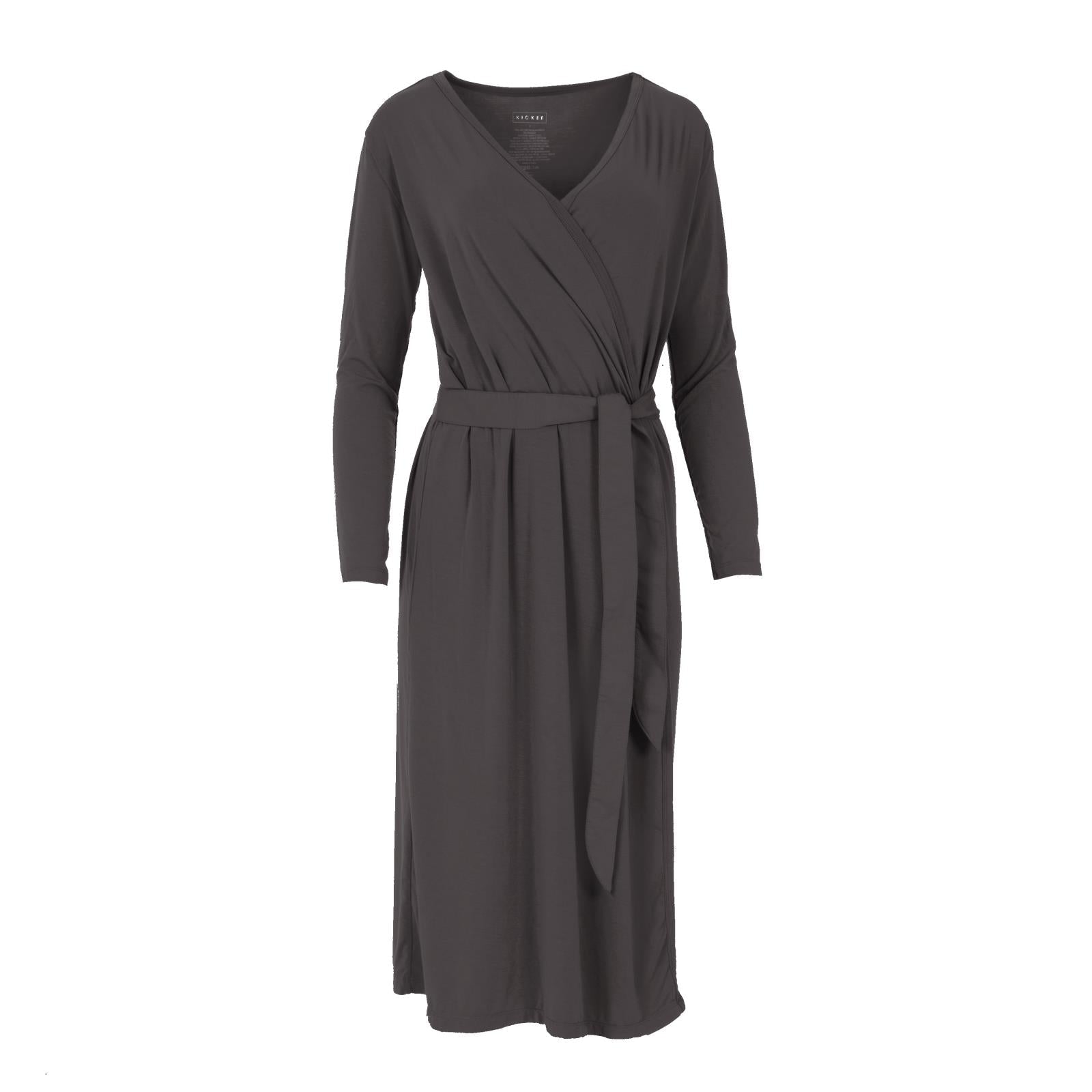 Women's Basic Robe in Midnight Buttery Soft Bamboo Blend - Image 2