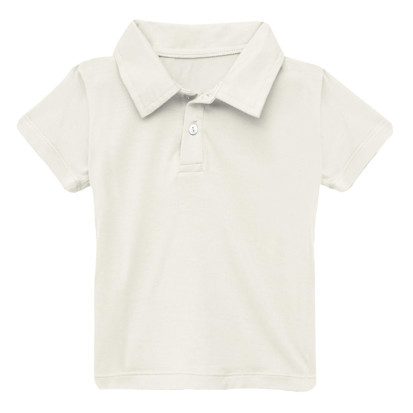 Short Sleeve Polo in Natural