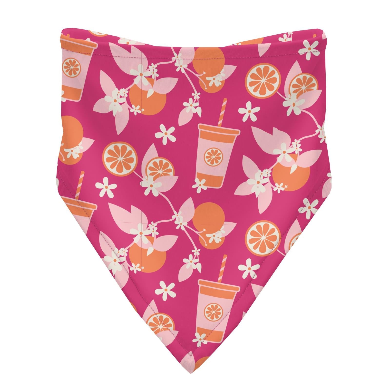 Print Bandana Bib Set of 3 in Lotus Sprinkles, Summer Sky Mini Fruit & Calypso Orange Cream