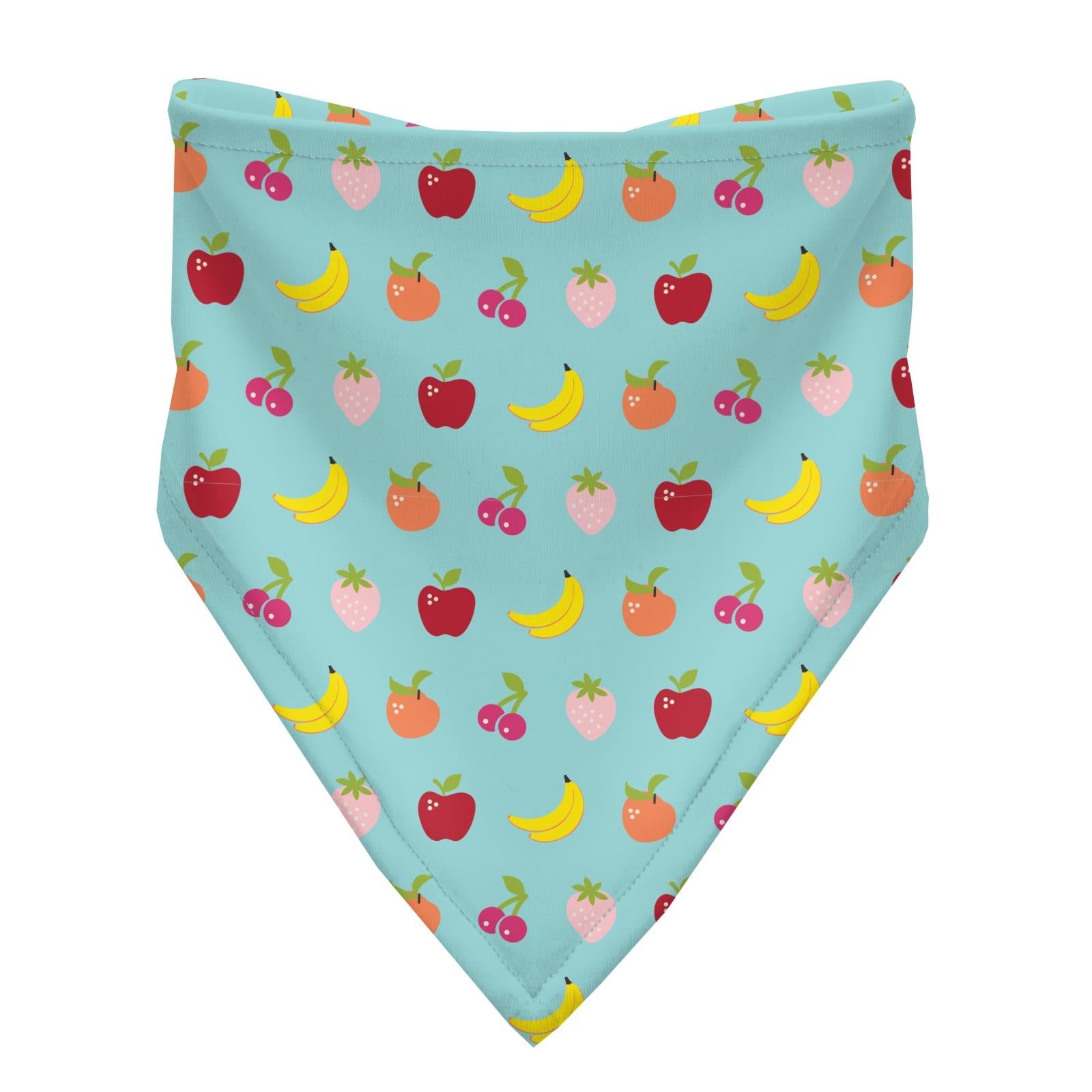 Print Bandana Bib Set of 3 in Lotus Sprinkles, Summer Sky Mini Fruit & Calypso Orange Cream