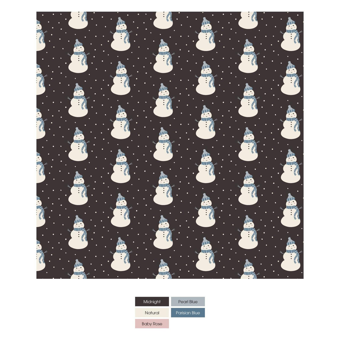 Print Aviator Hat in Midnight Tiny Snowman