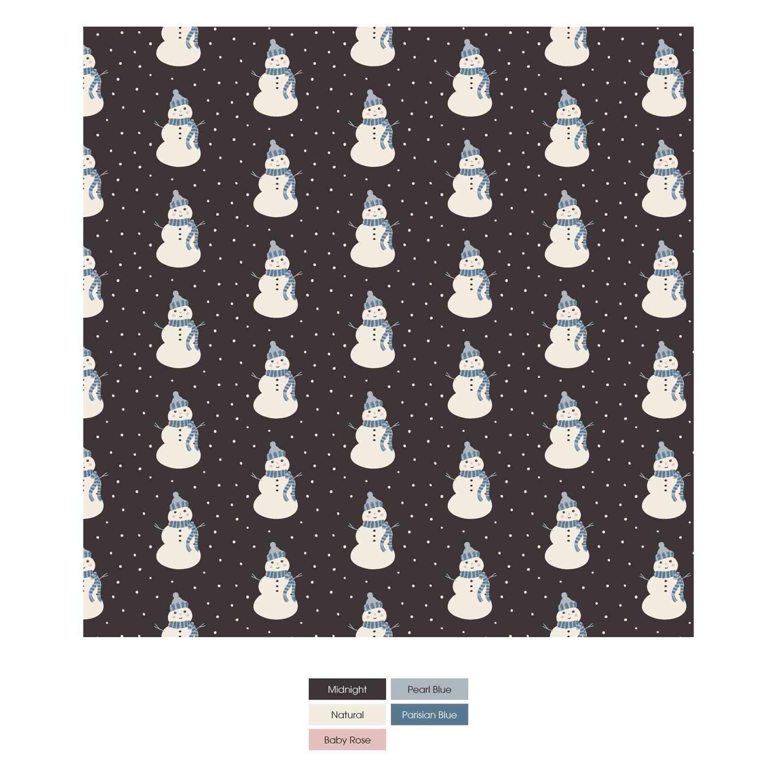 Print Aviator Hat in Midnight Tiny Snowman