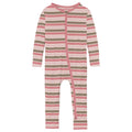 Print Coverall with 2 Way Zipper in Neapolitan Stripe
