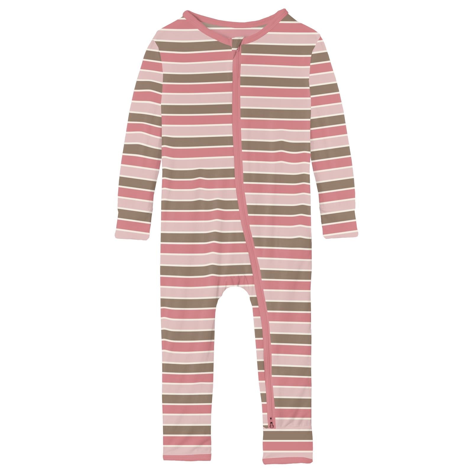 Print Coverall with 2 Way Zipper in Neapolitan Stripe