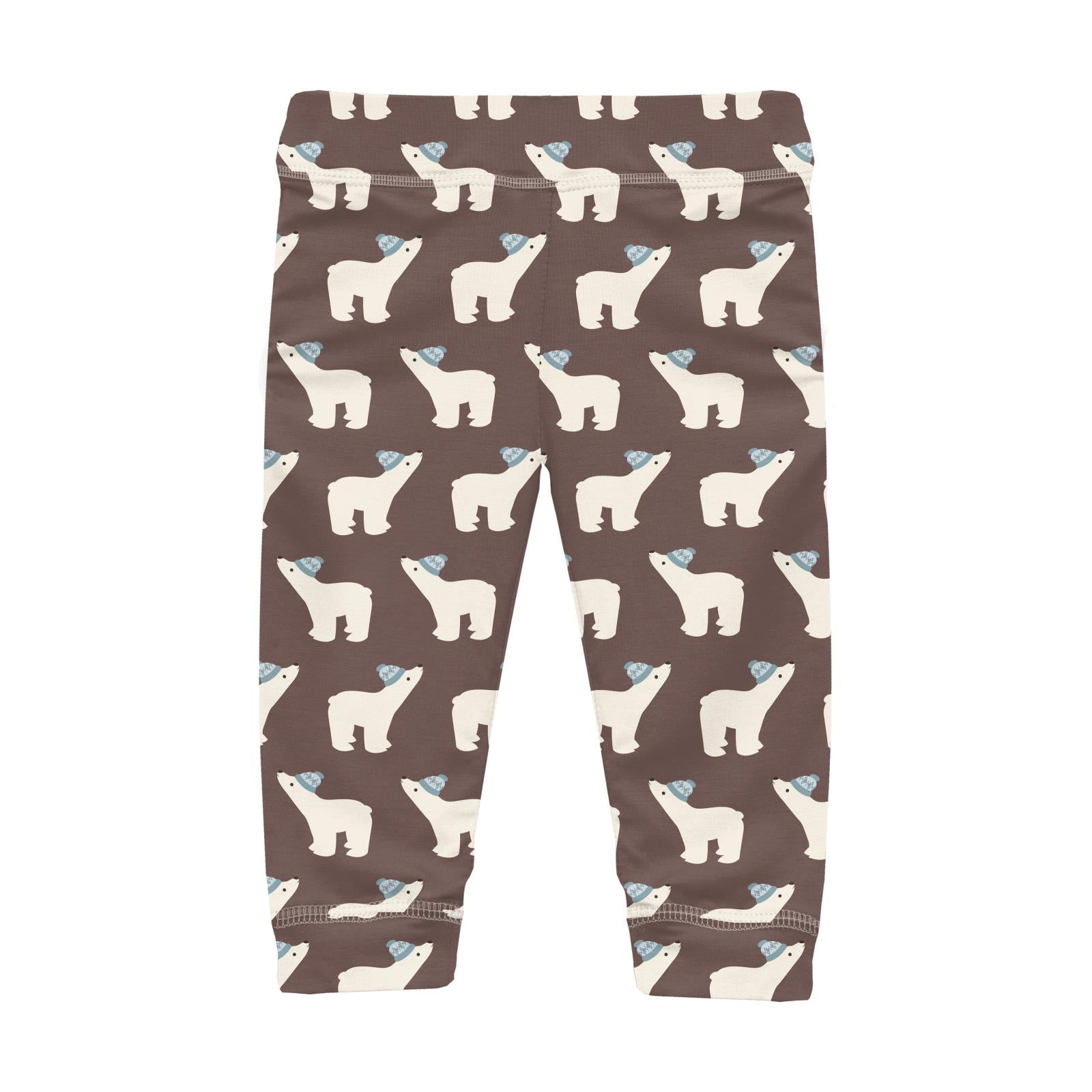 Print Casual Pants in Coffee Polar Bears